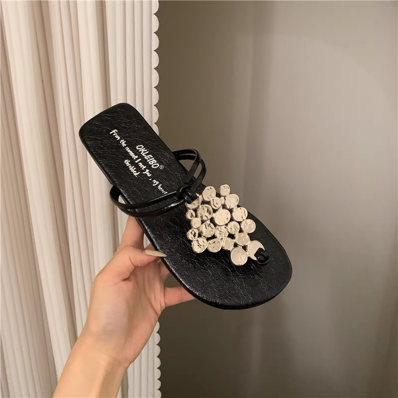 Women's Rhinestone French Flip Flops
