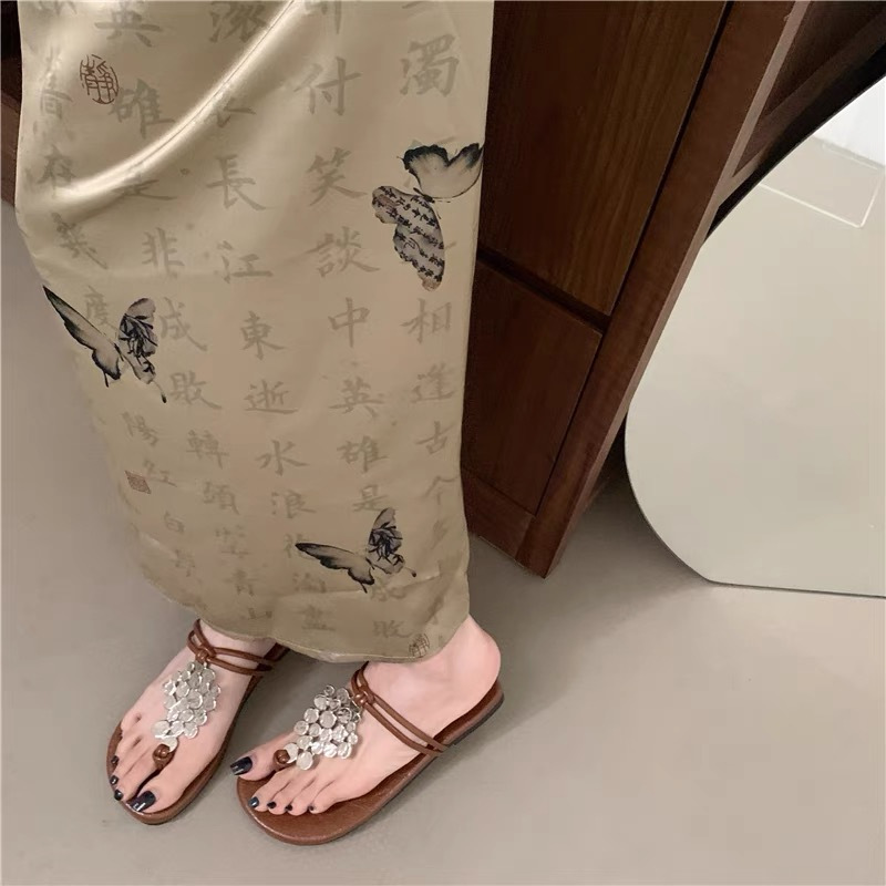 Women's Rhinestone French Flip Flops
