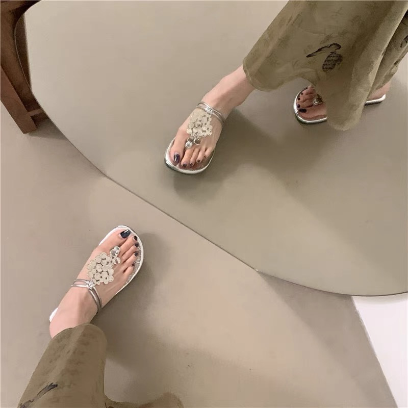 Women's Rhinestone French Flip Flops