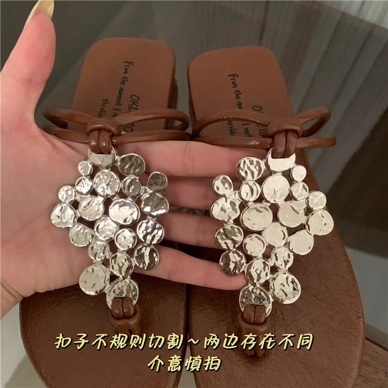 Women's Rhinestone French Flip Flops