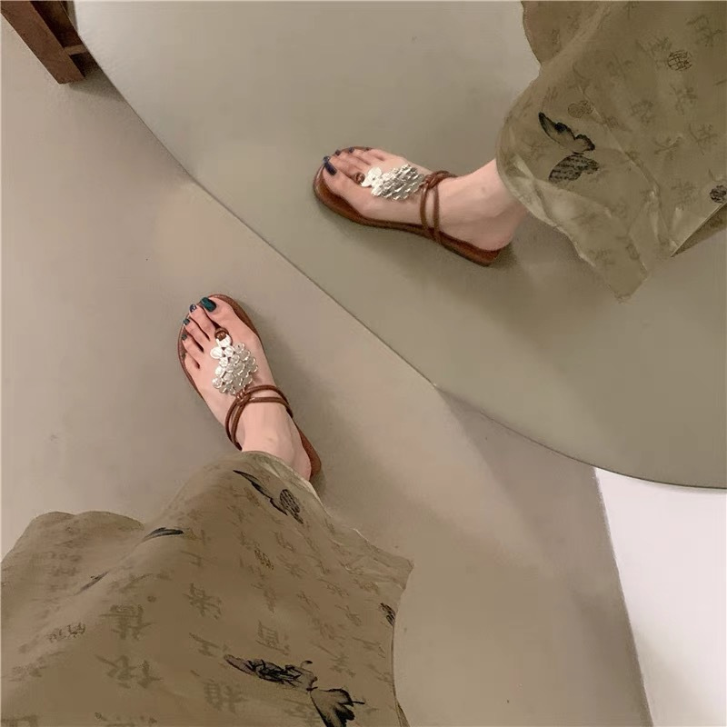 Women's Rhinestone French Flip Flops