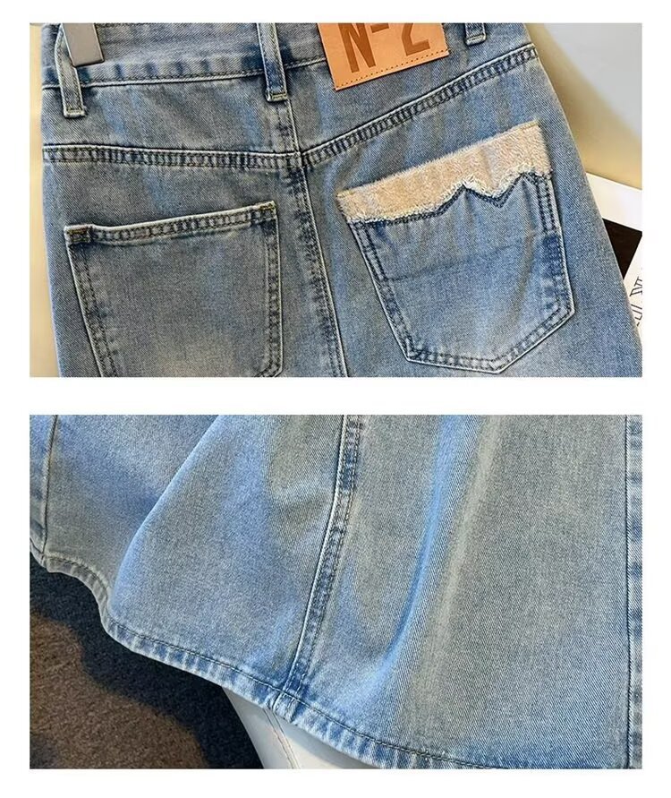 High Waist Vintage Denim Skirt