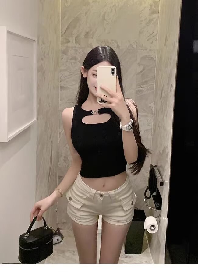 High-Waisted Slim Denim Shorts for Women