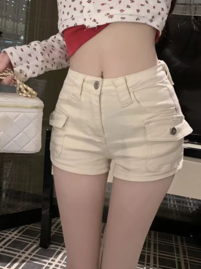 High-Waisted Slim Denim Shorts for Women