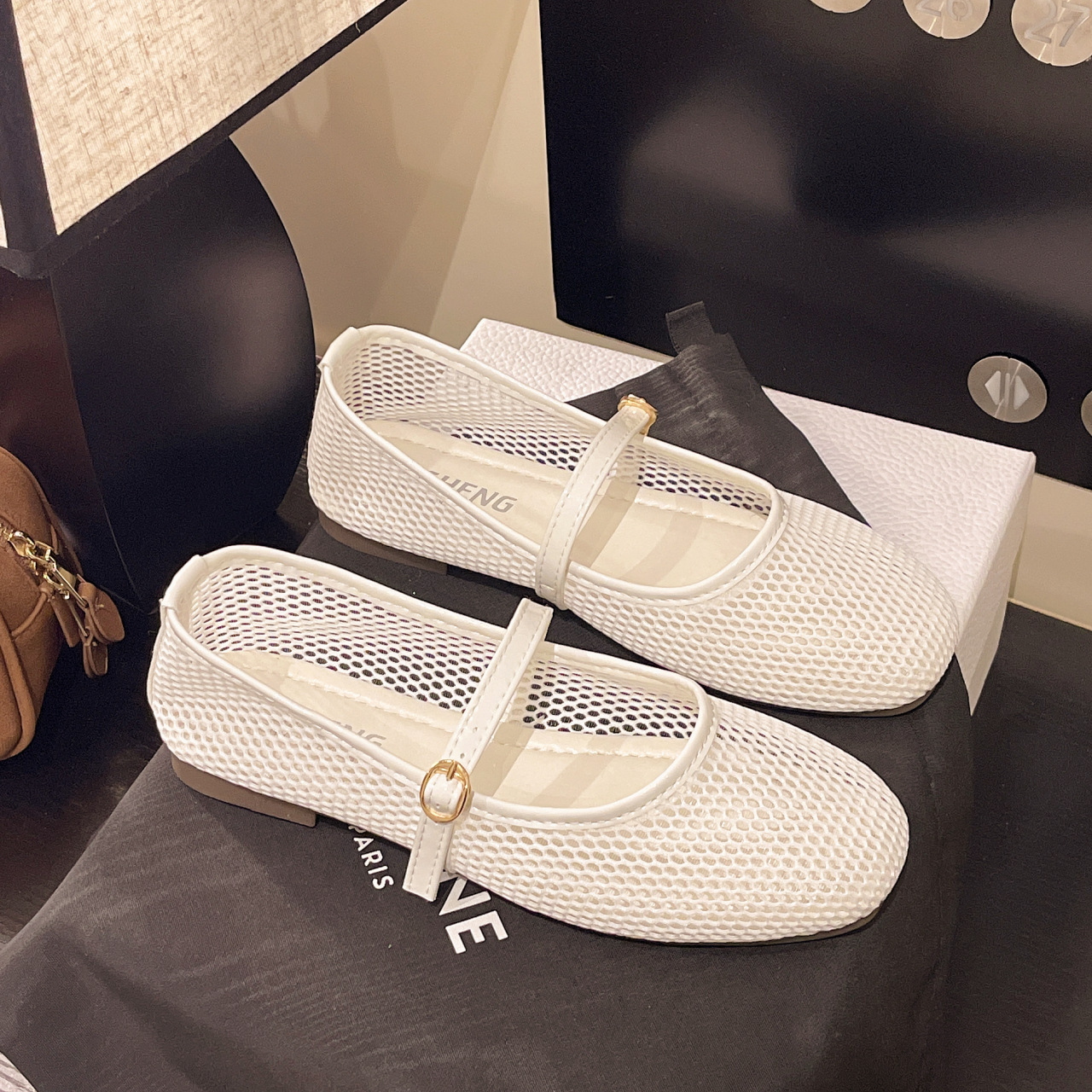Women's Mesh Mary Jane Flat Shoes