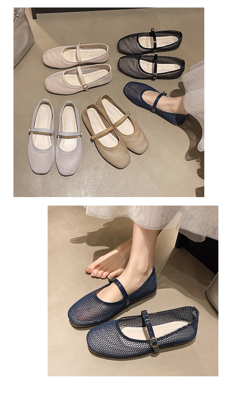 Women's Mesh Mary Jane Flat Shoes