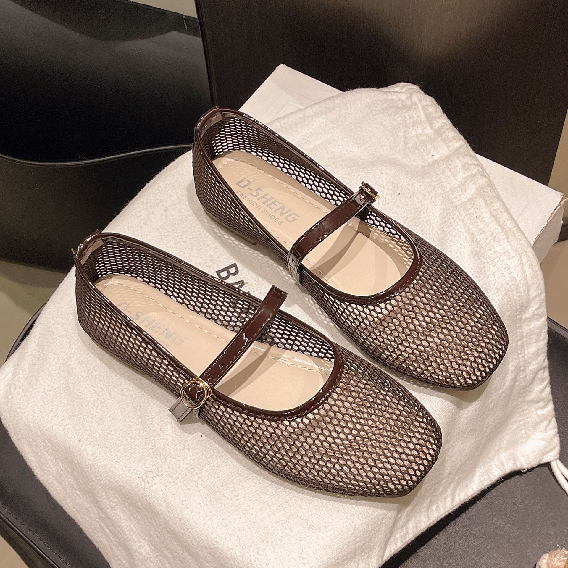 Women's Mesh Mary Jane Flat Shoes