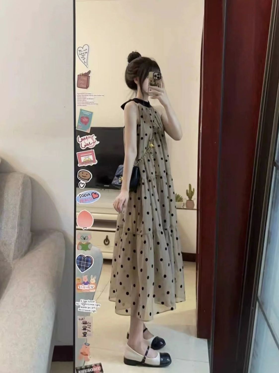 Elegant Polka Dot Maxi Dress