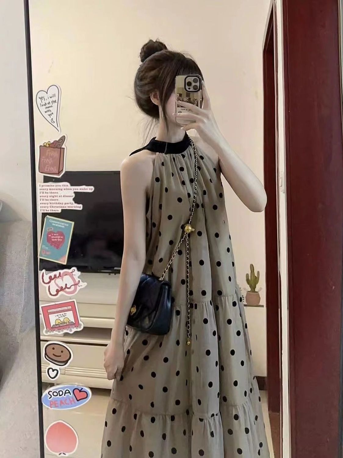 Elegant Polka Dot Maxi Dress