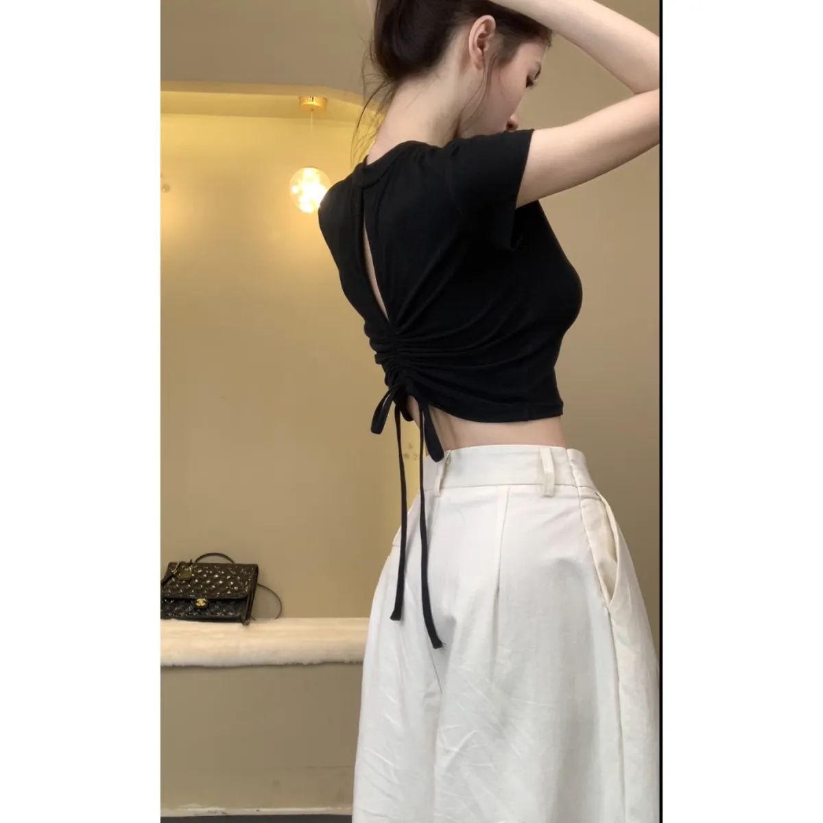Women's Back Cutout Knit Tee