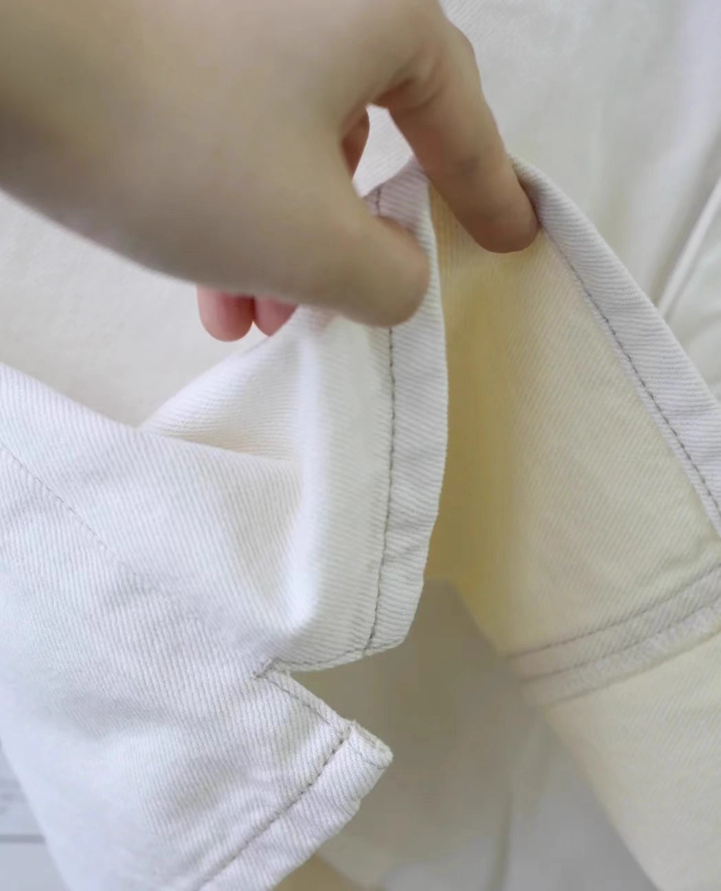 High Waist White Denim Skirt