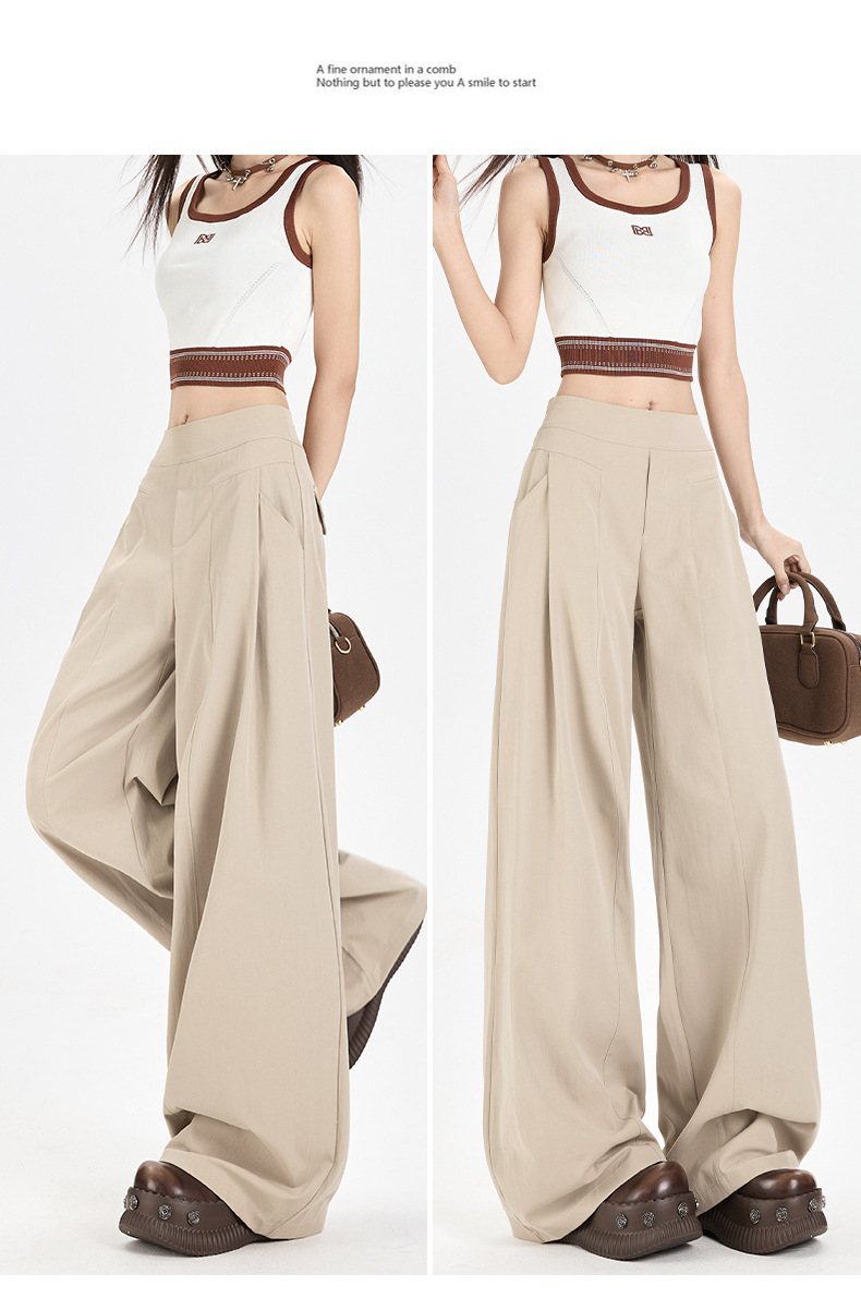 Slim High Waist Wide Leg Pants