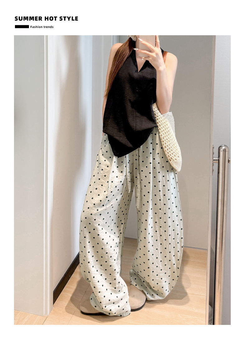 Women's High Waist Polka Dot Pants