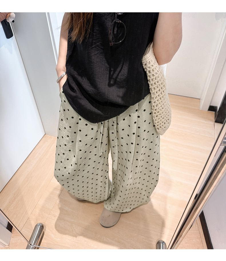 Women's High Waist Polka Dot Pants