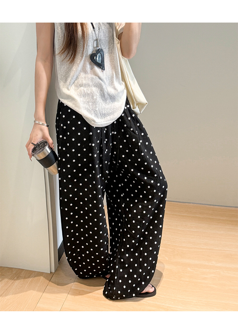 Women's High Waist Polka Dot Pants
