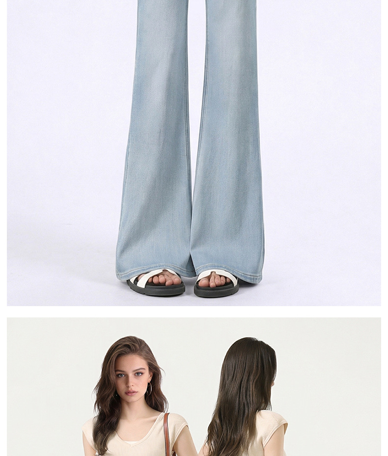 Light Blue High-Waist Flared Women's Jeans