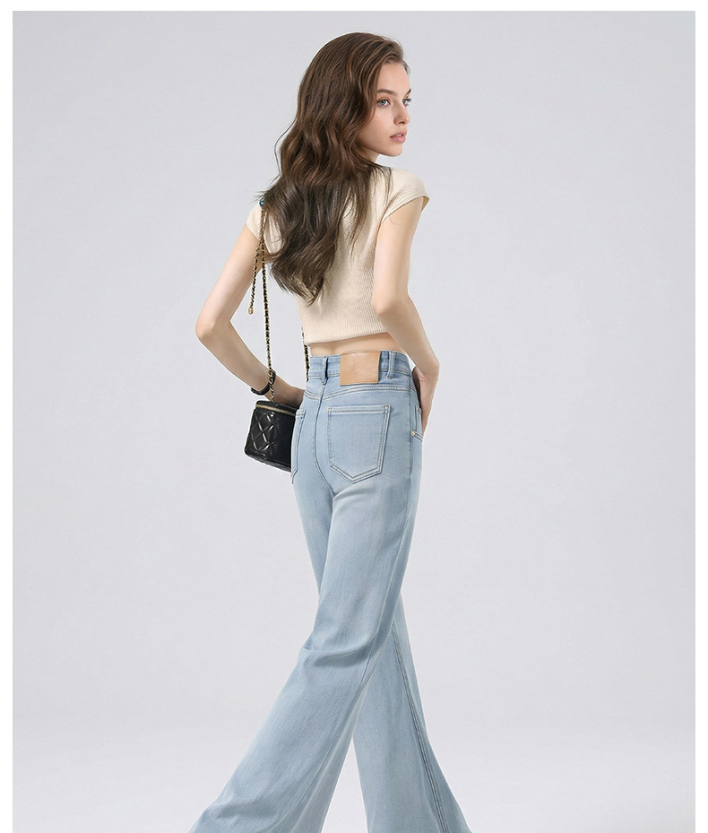 Light Blue High-Waist Flared Women's Jeans