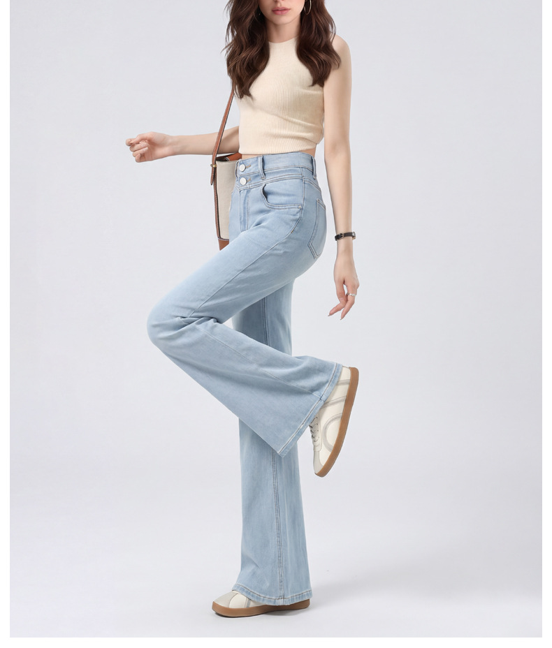 Light Blue High-Waist Flared Women's Jeans