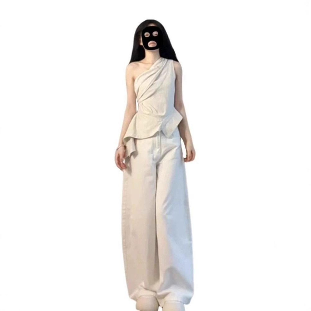 Asymmetric Sleeveless Cotton Summer Blouse