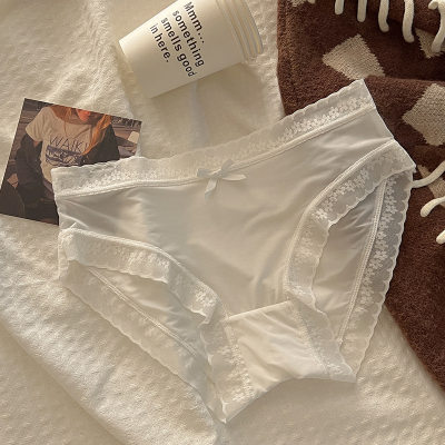 Women's Seamless Ice Silk Lace Briefs