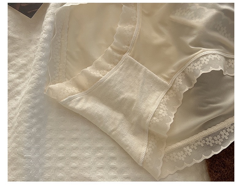 Women's Seamless Ice Silk Lace Briefs