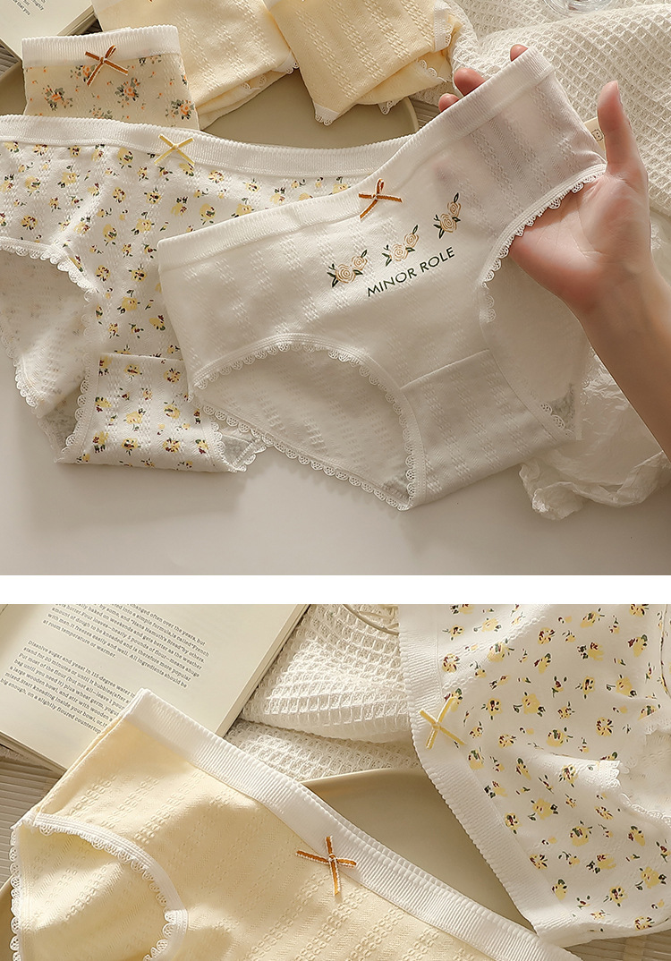 5A Antibacterial Floral Women's Cotton Panties