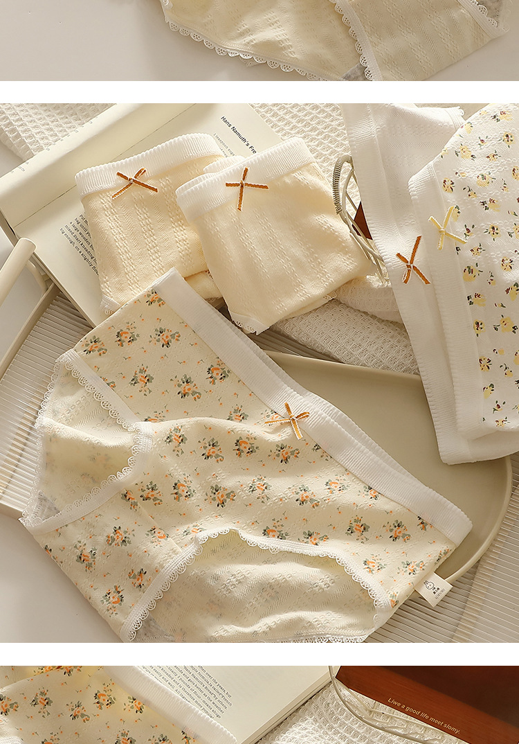 5A Antibacterial Floral Women's Cotton Panties