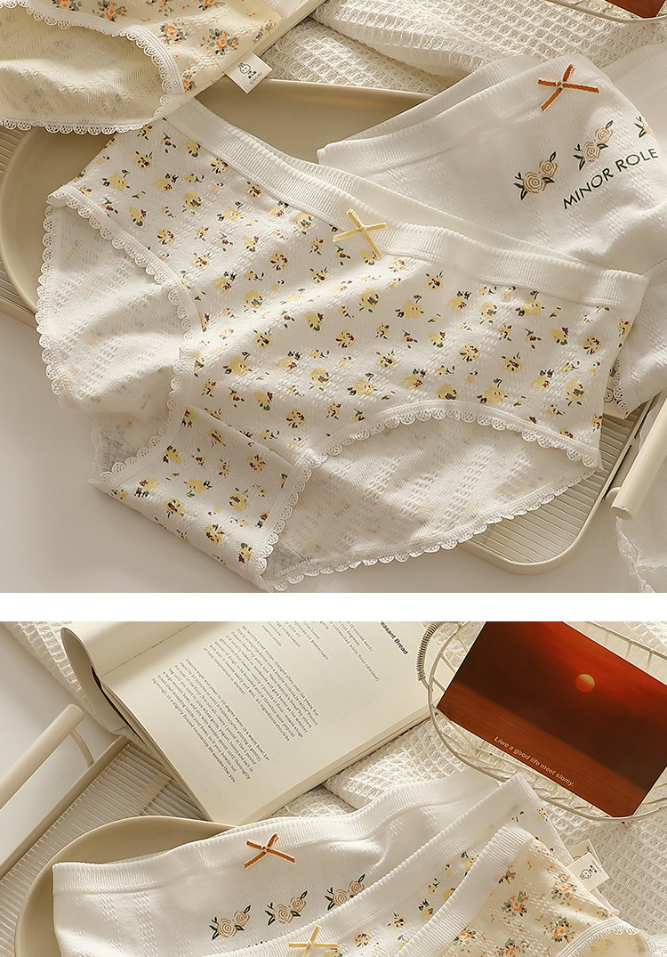 5A Antibacterial Floral Women's Cotton Panties