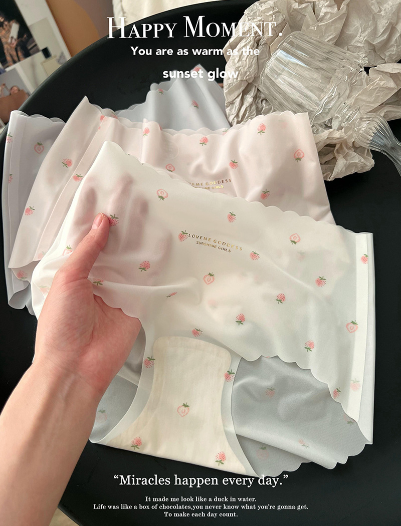 Strawberry Ice Silk Panties