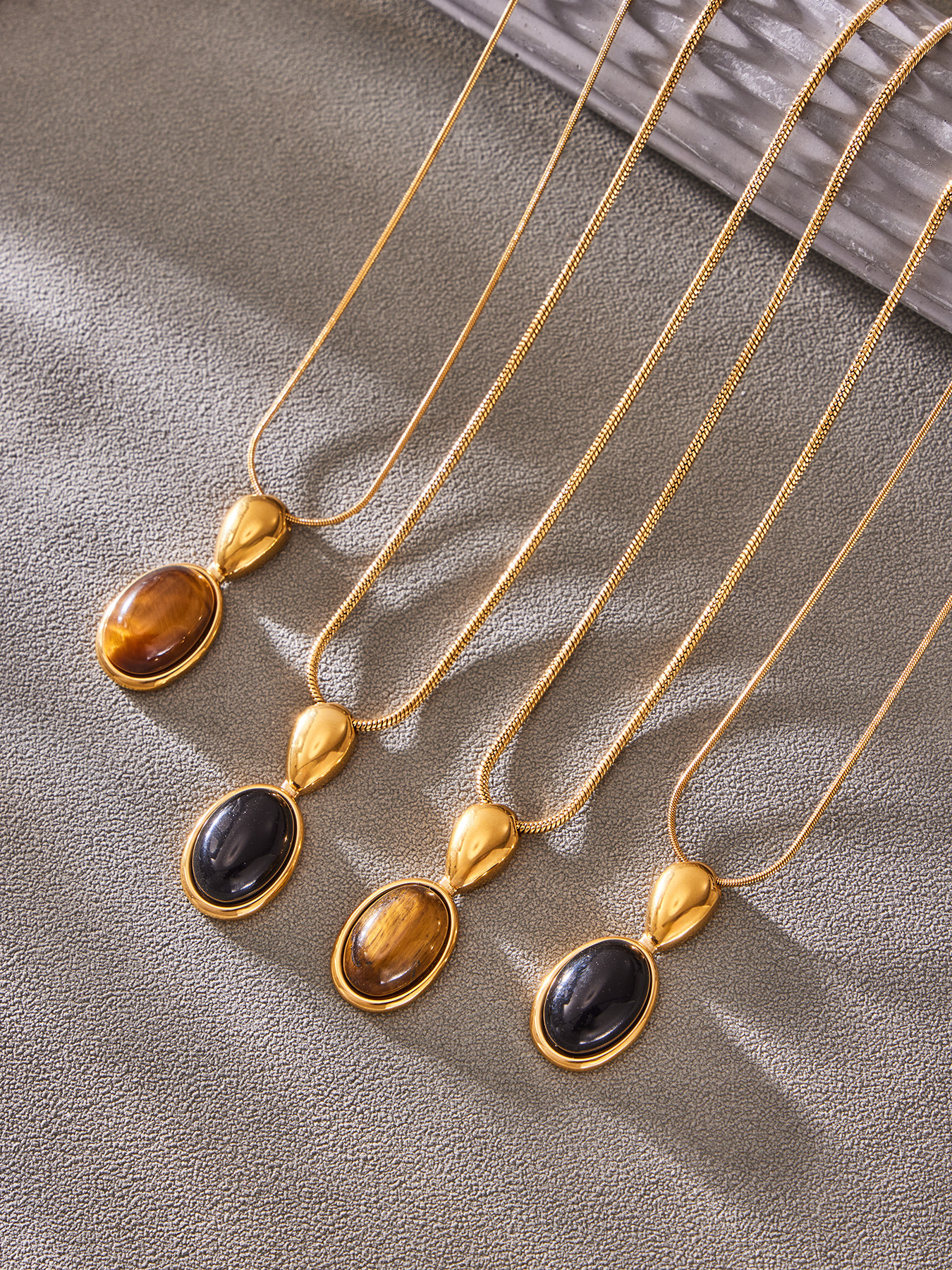 Tiger Eye Agate Pendant Necklace
