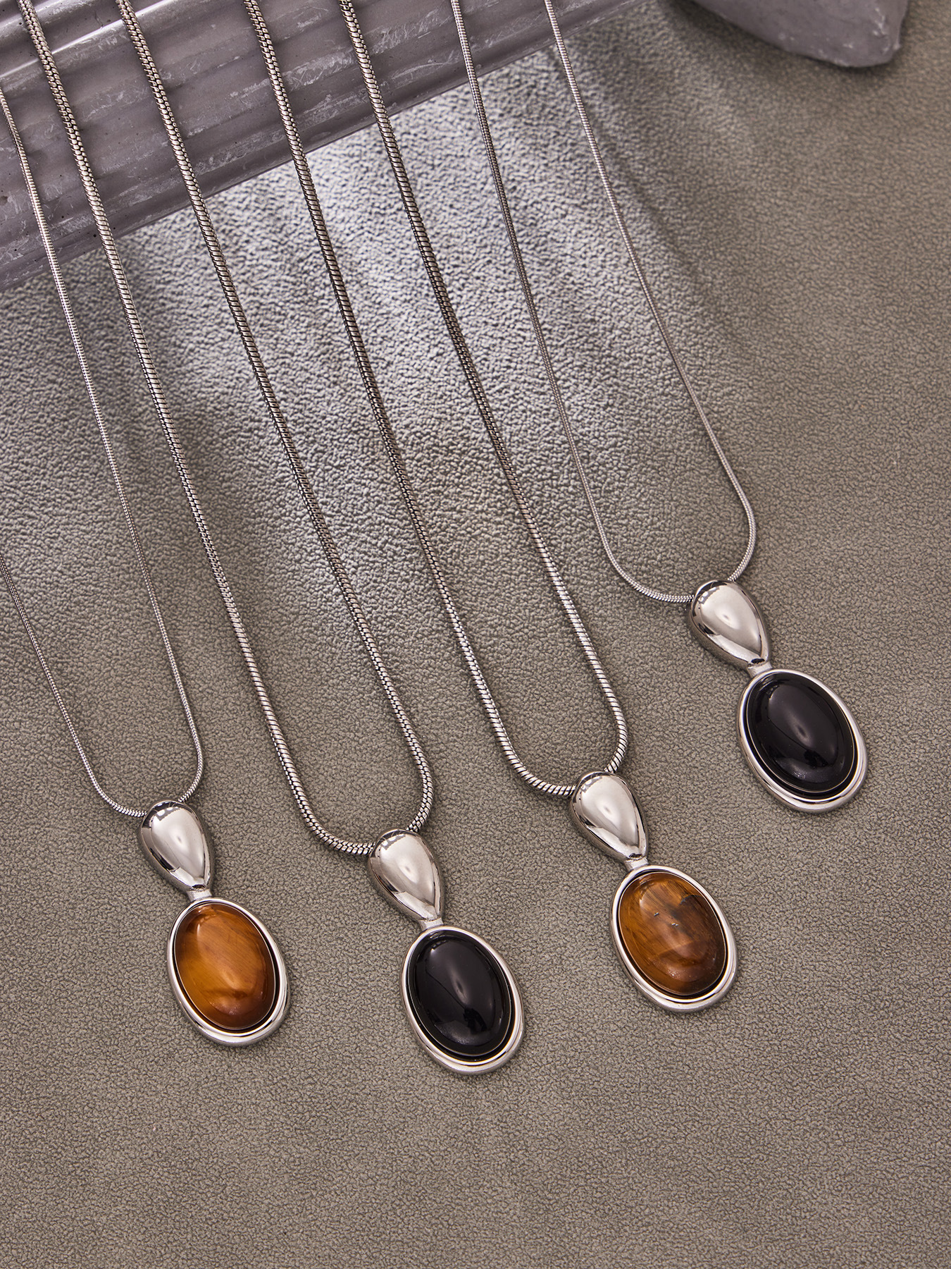 Tiger Eye Agate Pendant Necklace