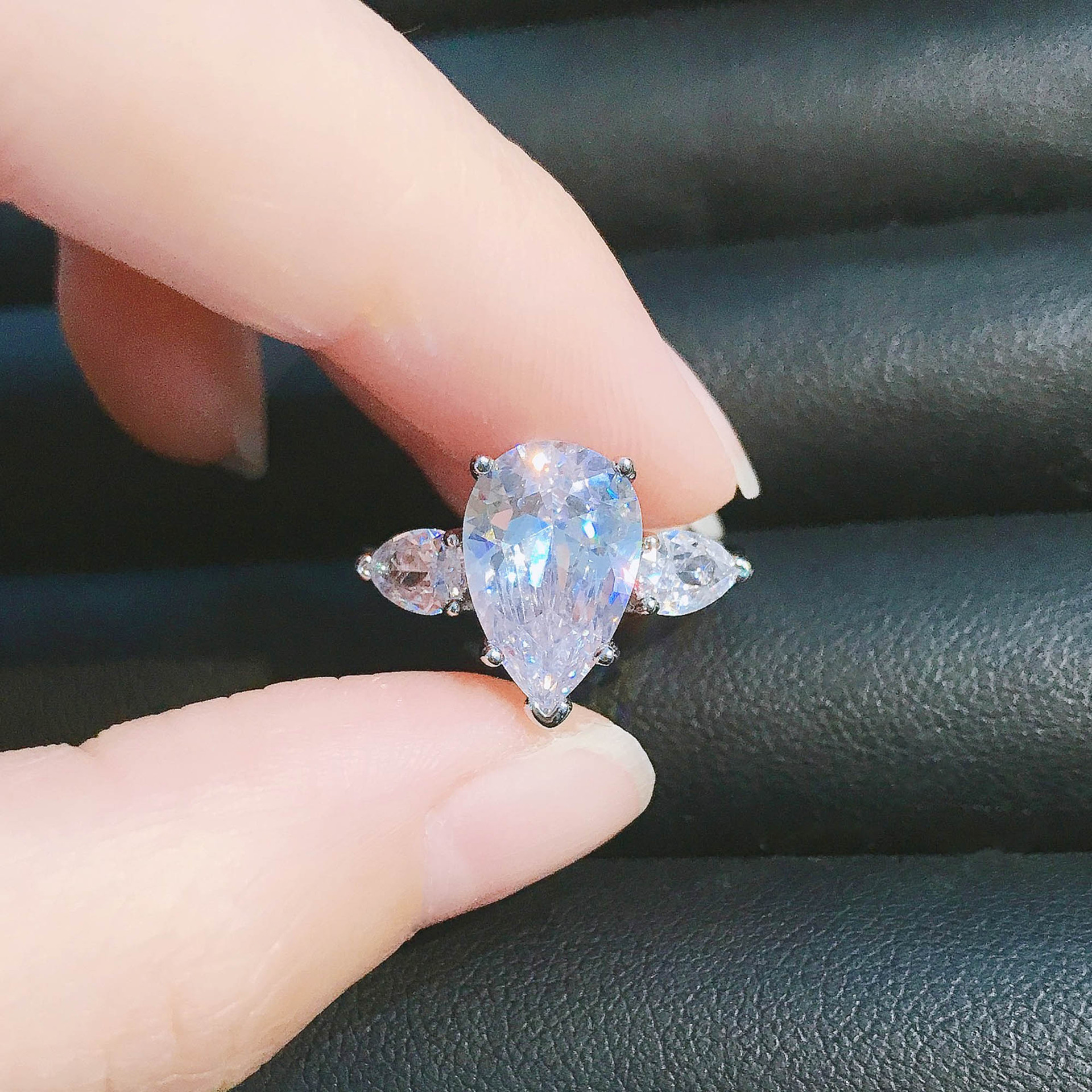 Three Stone Moissanite Ring