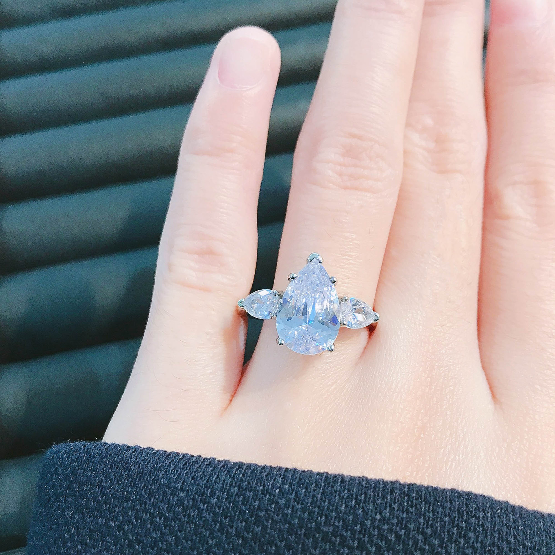 Three Stone Moissanite Ring