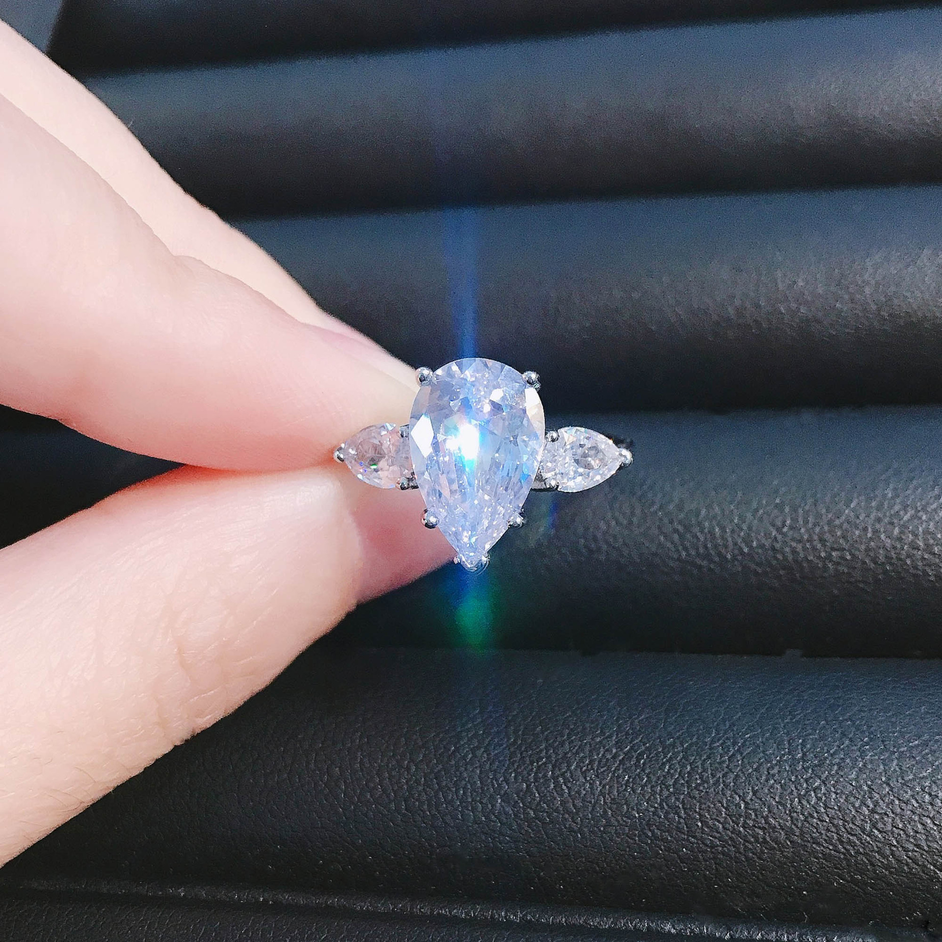 Three Stone Moissanite Ring
