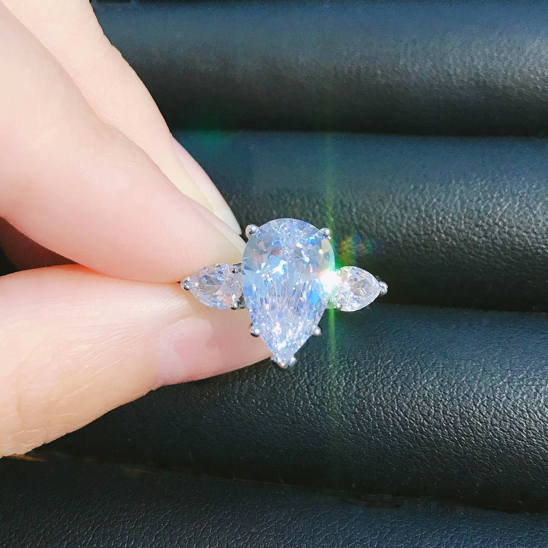 Three Stone Moissanite Ring