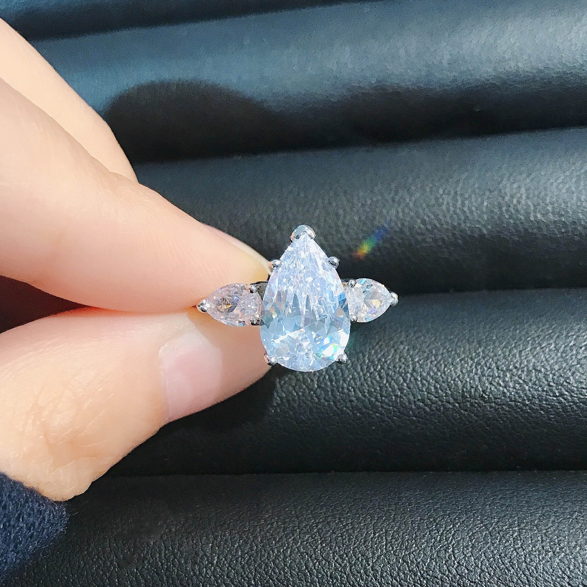 Three Stone Moissanite Ring