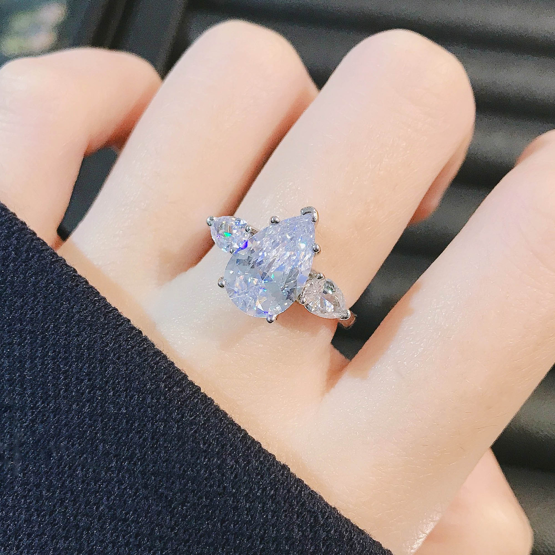 Three Stone Moissanite Ring