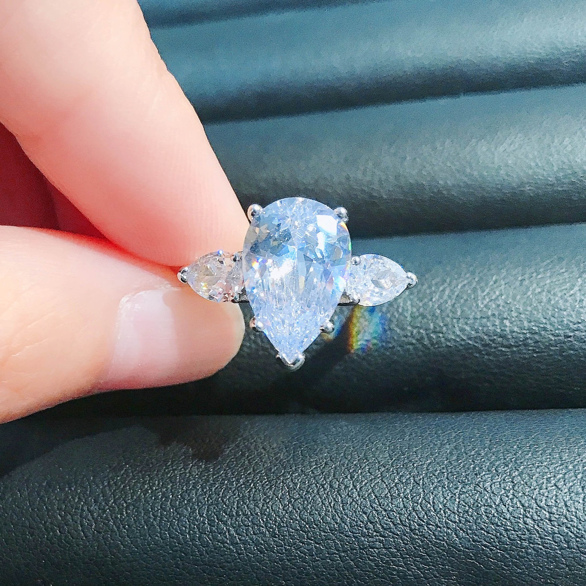 Three Stone Moissanite Ring