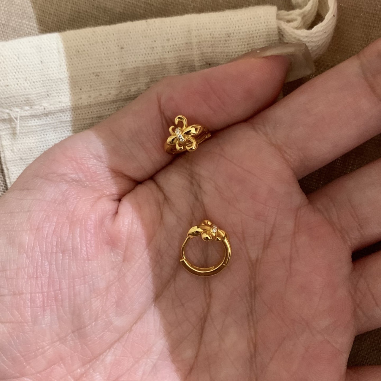 S925 Silver CZ Fleur Earrings