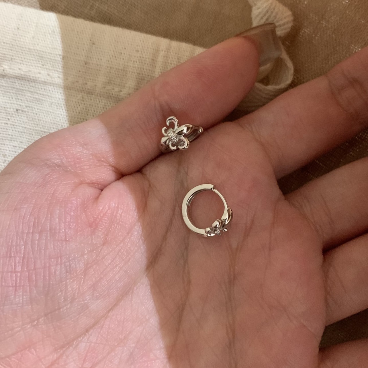 S925 Silver CZ Fleur Earrings