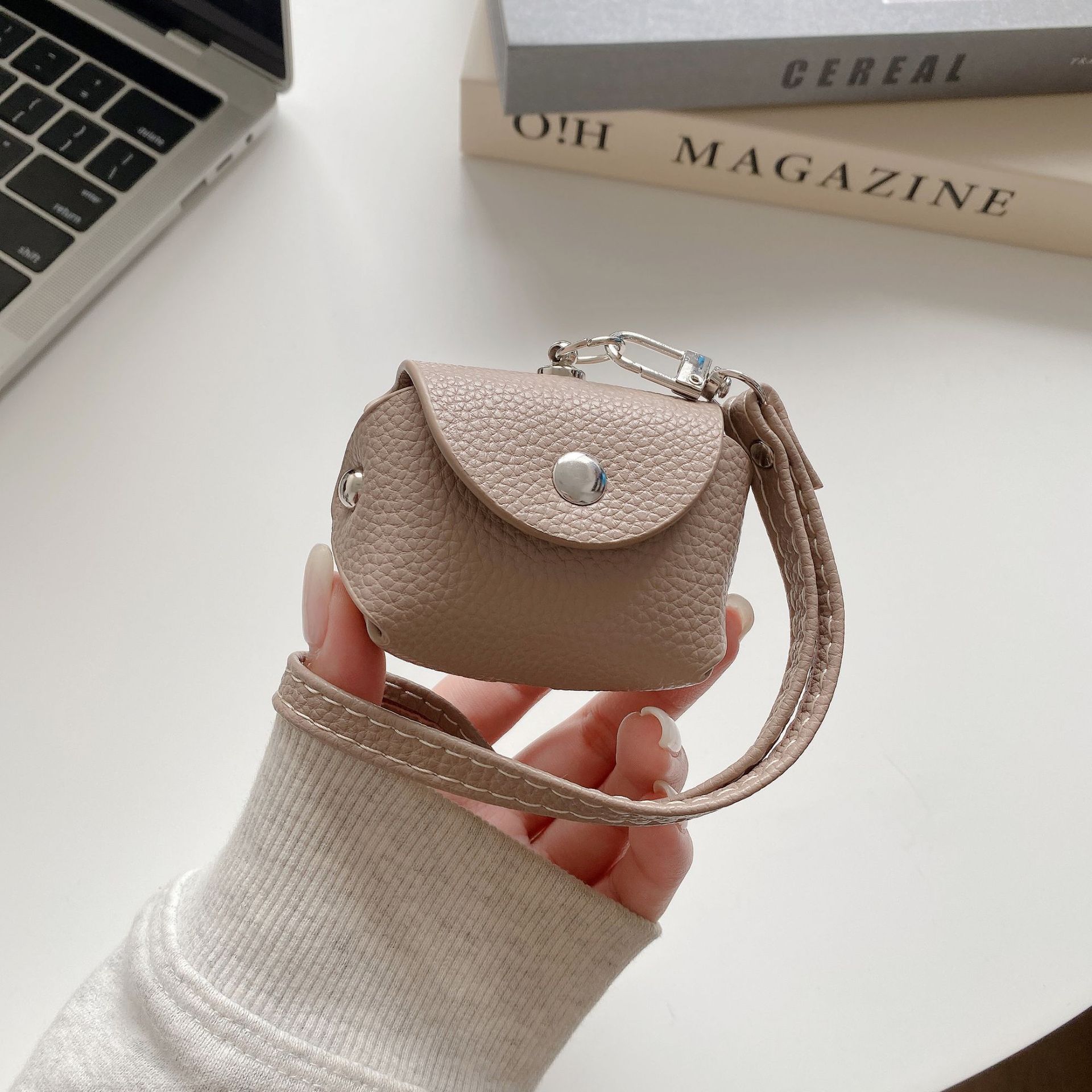 Mini PU Leather AirPods Carrying Case