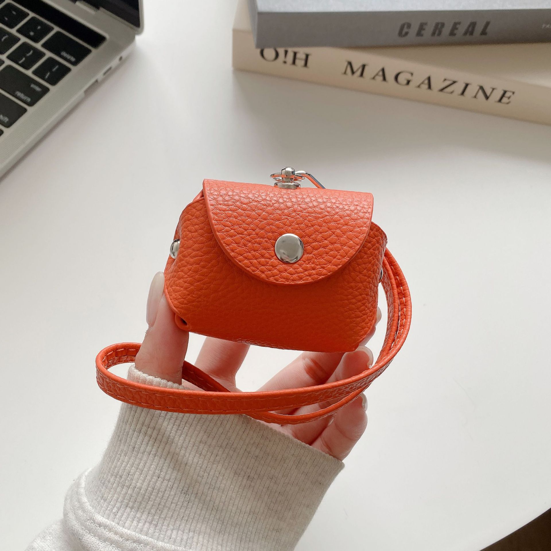 Mini PU Leather AirPods Carrying Case