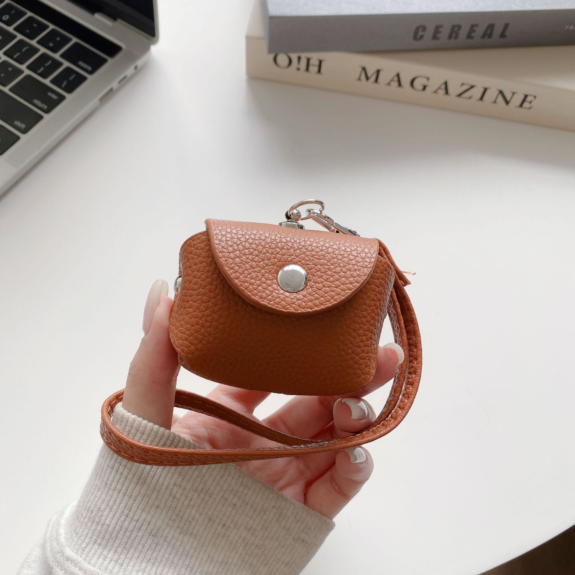 Mini PU Leather AirPods Carrying Case