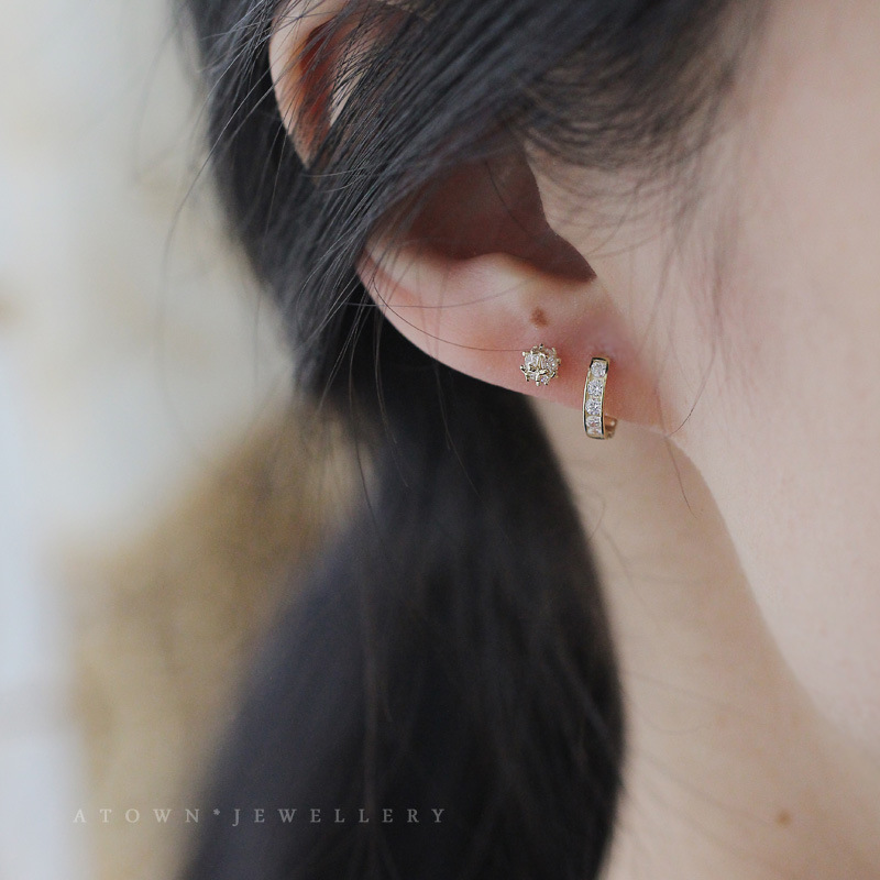 925 Silver Gold Hoop Earrings