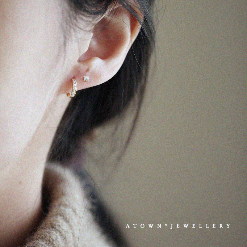 925 Silver Gold Hoop Earrings