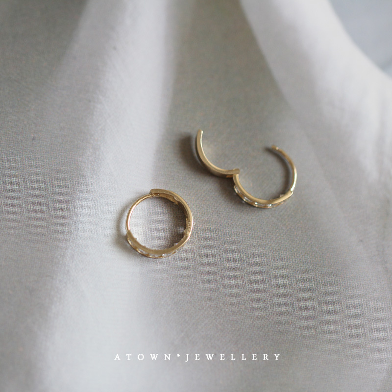 925 Silver Gold Hoop Earrings