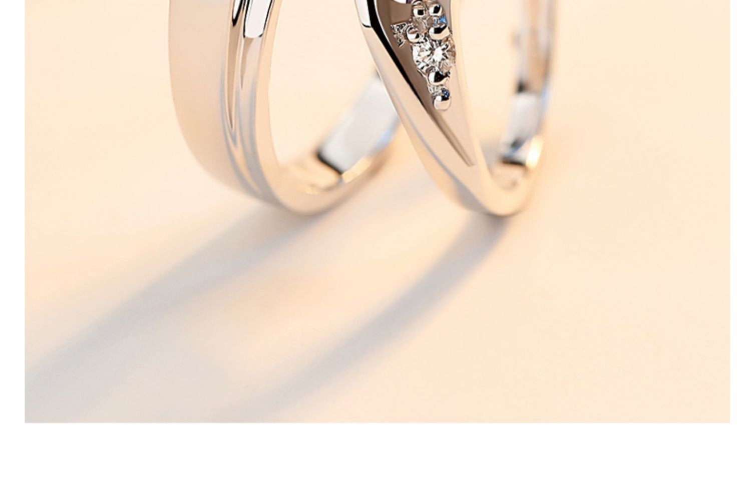 925 Sterling Silver Minimalist Couple Rings