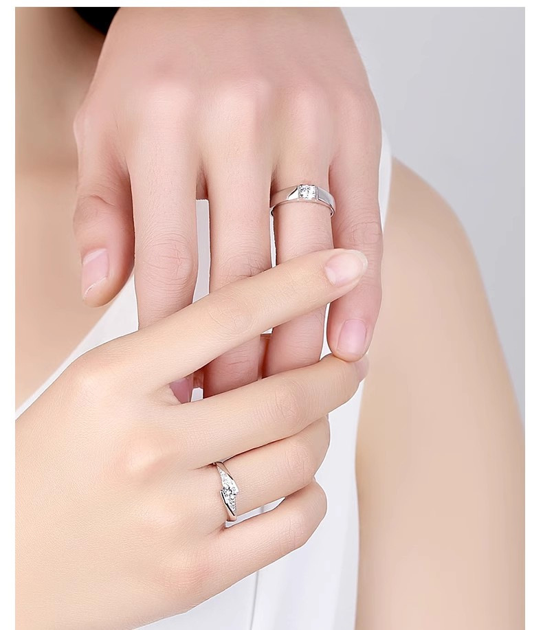 925 Sterling Silver Minimalist Couple Rings