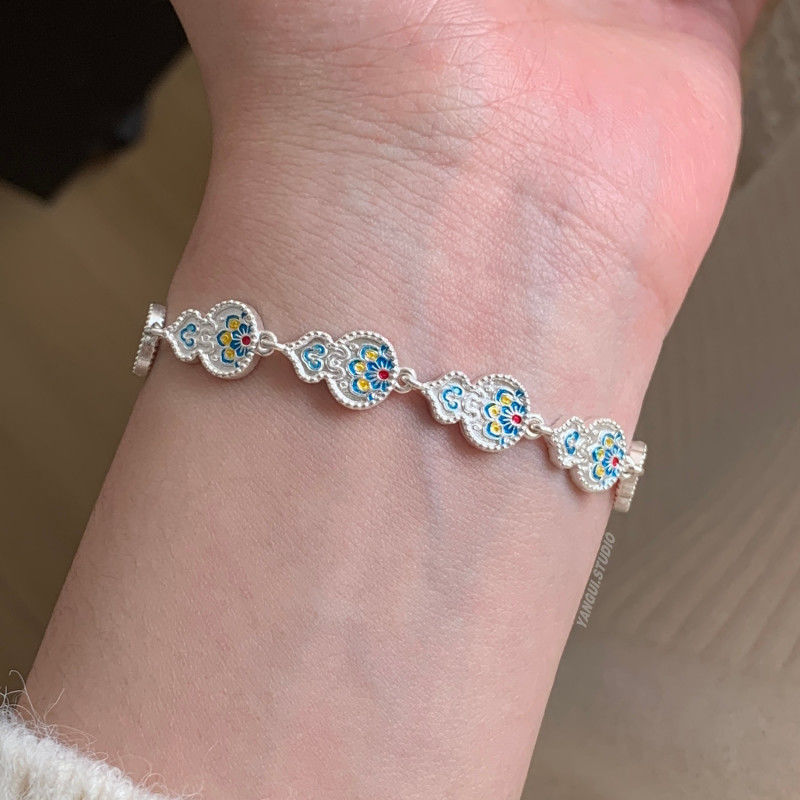 Chinese Style Enamel Gourd Women's Bracelet