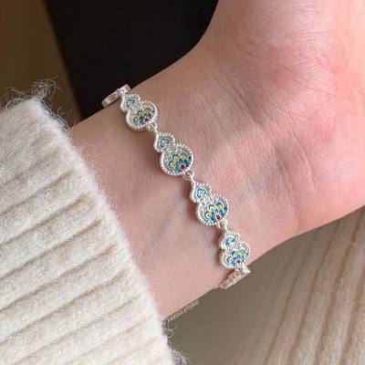 Chinese Style Enamel Gourd Women's Bracelet